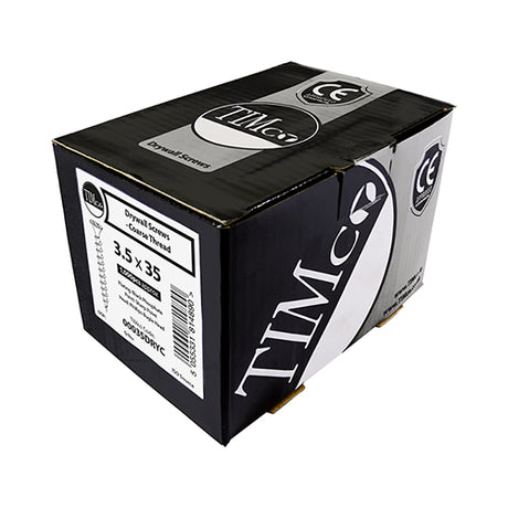 This is an image of Timco - Drywall Screws - PH - Bugle - Coarse Thread - Grey 3.5 x 38mm - (1000 PCS Box) 00038DRYC