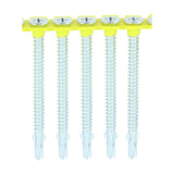 This is an image of Timco - Collated Timber to Light Section Screws - Countersunk - Wing-Tip - Self-Drilling - Exterior - Silver Organic 4.8 x 44mm - (1000 PCS Box) 00044COLLW