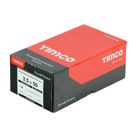 This is an image of Timco - Drywall Screws - PH - Bugle - Fine Thread - Grey 3.5 x 50mm - (1000 PCS Box) 00050DRY