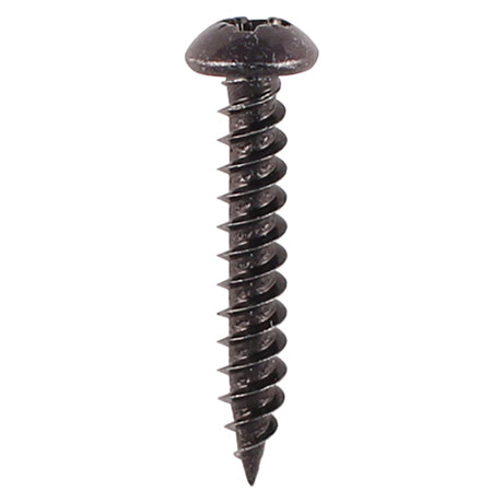 This is an image of Timco - Blackjax Woodscrews - PZ - Round - Black Organic 6 x 1" - (200 PCS Box) 00061BJC