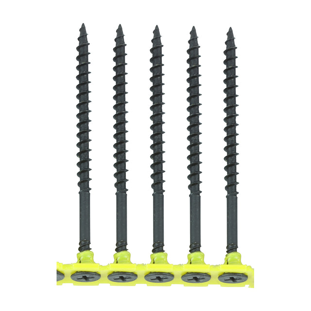 This is an image of Timco - Collated Drywall Screws - PH - Bugle - Coarse Thread - Black 4.2 x 75mm - (500 PCS Box) 00075COLDYS