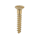 This is an image of Timco - Solid Brass Timber Screws - SLOT - Countersunk 8 x 1" - (200 PCS Box) 00081CBS