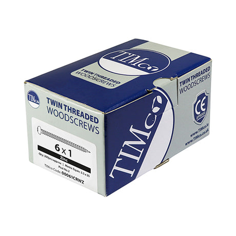 This is an image of Timco - Twin-Threaded Woodscrews - PZ - Round - Zinc 8 x 2" - (200 PCS Box) 00082CRWZ