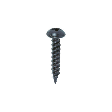 This is an image of Timco - Blackjax Woodscrews - PZ - Round - Black Organic 10 x 1" - (200 PCS Box) 00101BJC