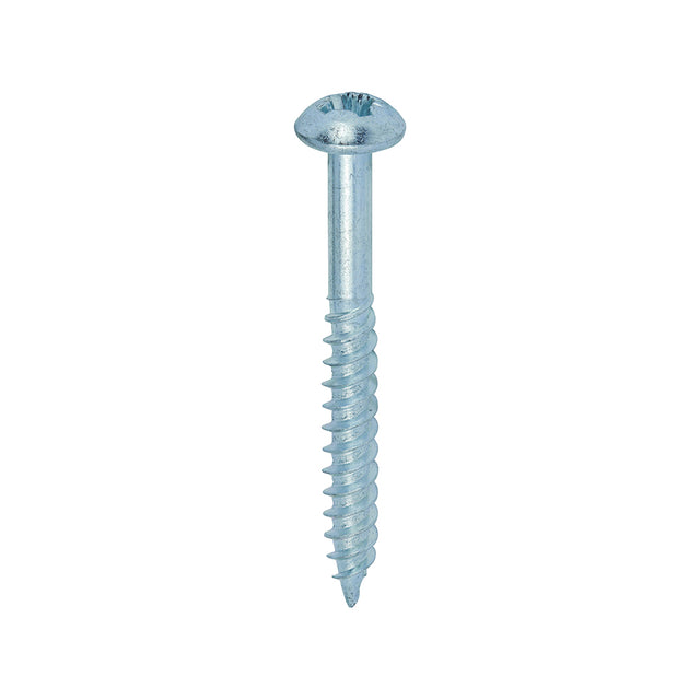 This is an image of Timco - Twin-Threaded Woodscrews - PZ - Round - Zinc 12 x 2" - (200 PCS Box) 00122CRWZ