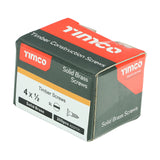 This is an image of Timco - Solid Brass Timber Screws - SLOT - Countersunk 4 x 1/2" - (200 PCS Box) 00412CBS