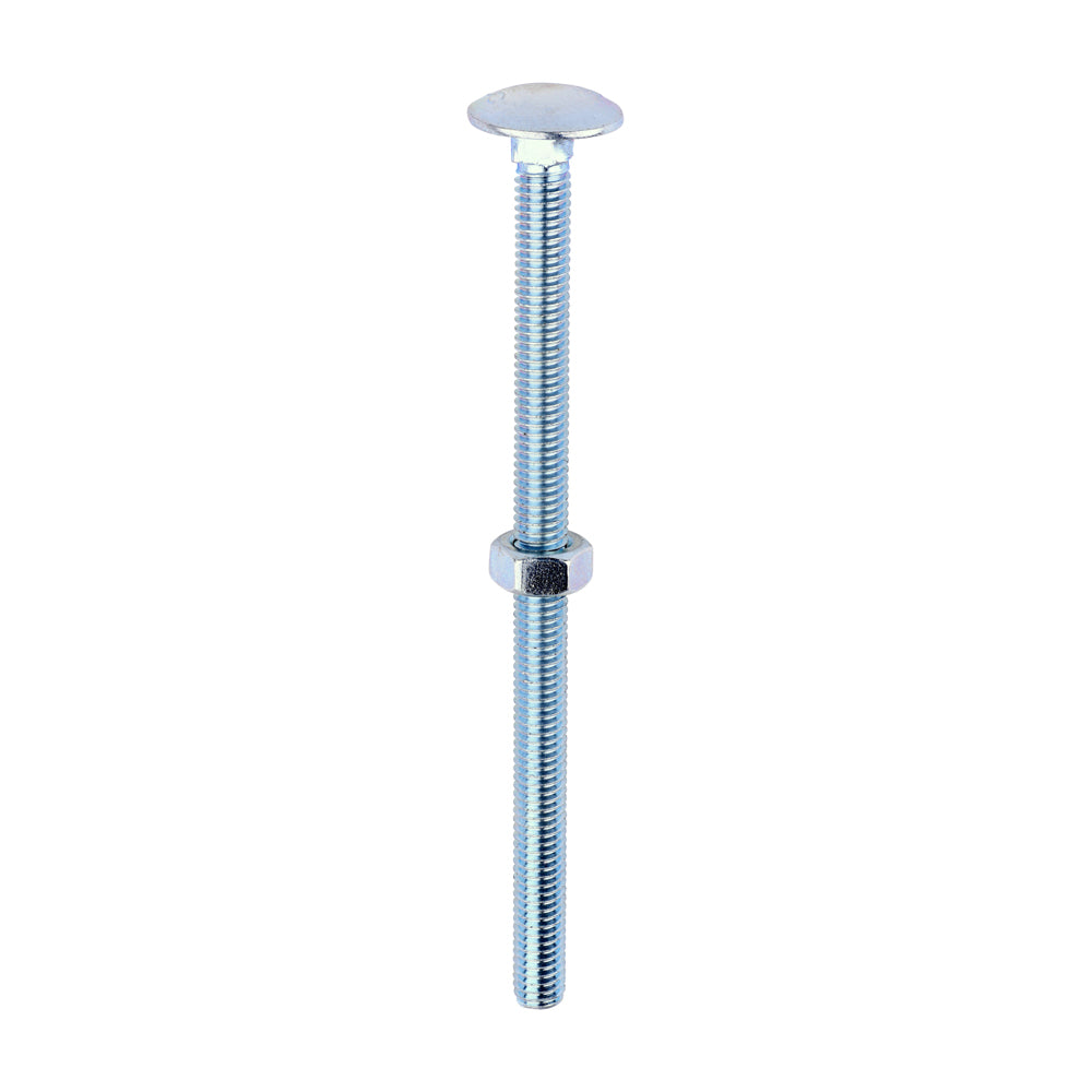 This is an image of Timco - Carriage Bolts & Hex Nuts - Zinc M6 x 100mm - (100 PCS Box) 06100CB