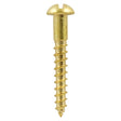 This is an image of Timco - Solid Brass Timber Screws - SLOT - Round 6 x 1 1/2" - (200 PCS Box) 06112RBS