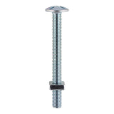 This is an image of Timco - Roofing Bolts with Square Nuts - Zinc M6 x 16mm - (200 PCS Box) 0616RB