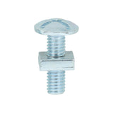 This is an image of Timco - Roofing Bolts with Square Nuts - Zinc M6 x 20mm - (200 PCS Box) 0620RB