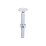 This is an image of Timco - Carriage Bolts & Hex Nuts - Zinc M6 x 50mm - (200 PCS Box) 0650CB