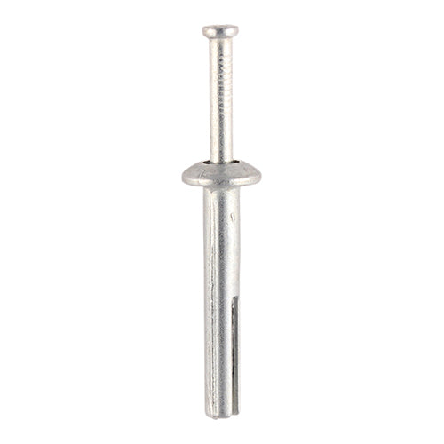 This is an image of Timco - Zamac Nail In Anchors - Zinc 6.0 x 50mm - (100 PCS Box) 0650ZNA