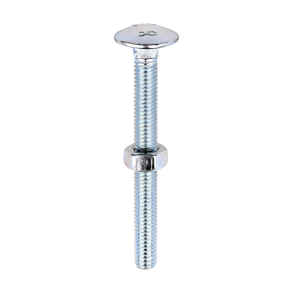 This is an image of Timco - Carriage Bolts & Hex Nuts - Zinc M6 x 60mm - (100 PCS Box) 0660CB