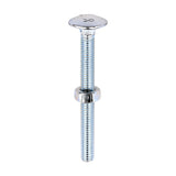 This is an image of Timco - Carriage Bolts & Hex Nuts - Zinc M6 x 60mm - (100 PCS Box) 0660CB
