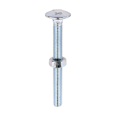 This is an image of Timco - Carriage Bolts & Hex Nuts - Zinc M6 x 60mm - (100 PCS Box) 0660CB