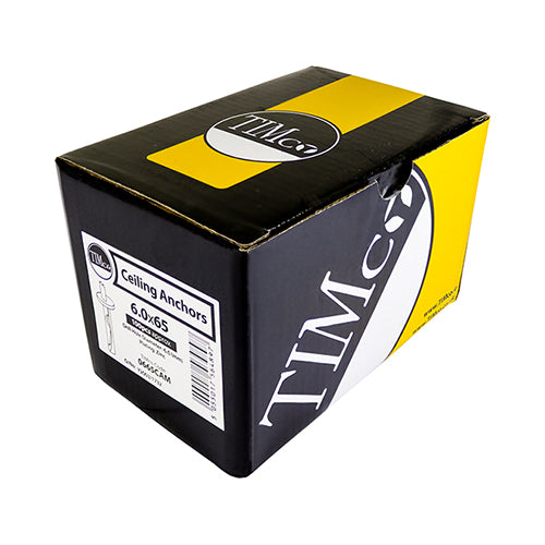 This is an image of Timco - Ceiling Anchors - Zinc 6.0 x 65mm - (100 PCS Box) 0665CAM