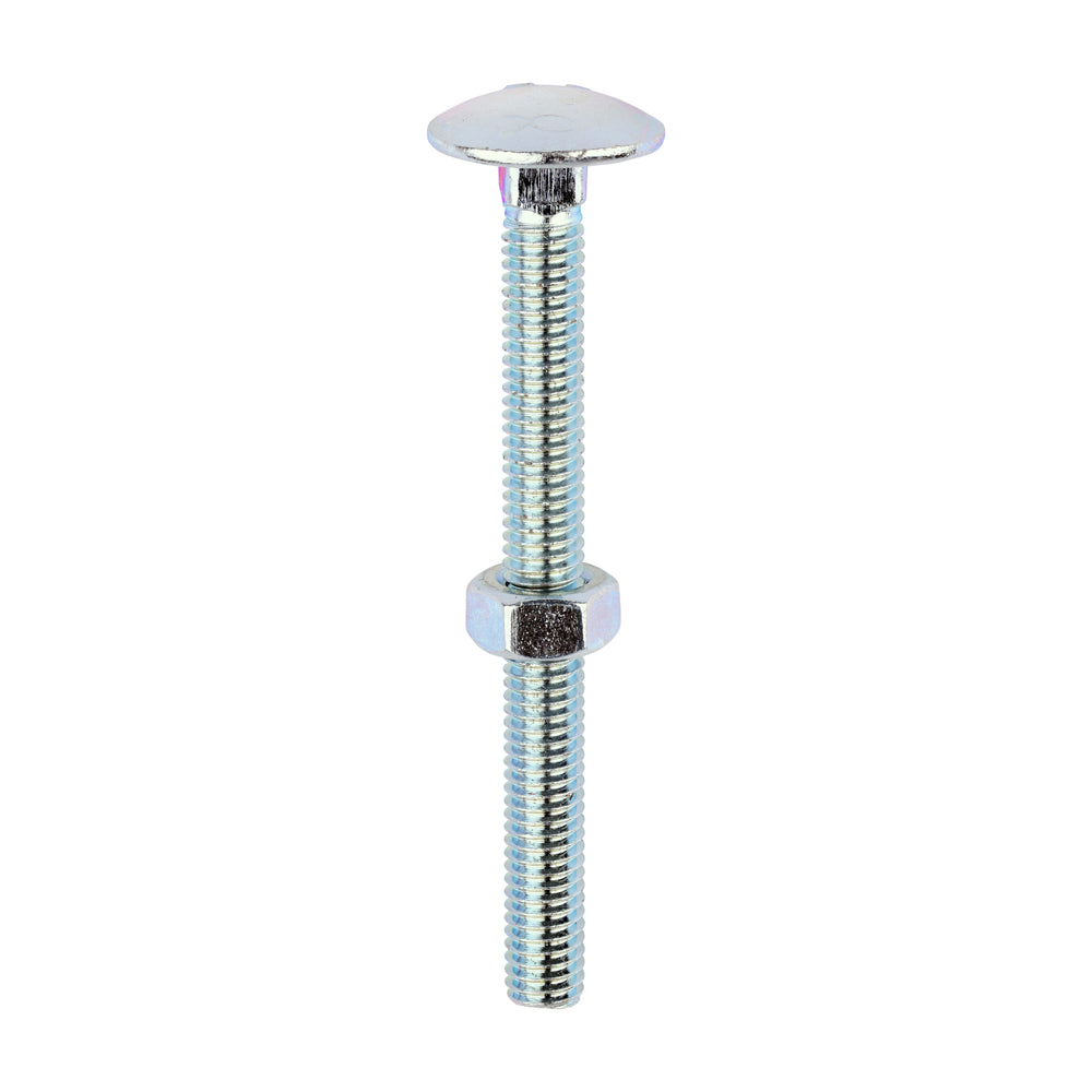 This is an image of Timco - Carriage Bolts & Hex Nuts - Zinc M6 x 65mm - (100 PCS Box) 0665CB