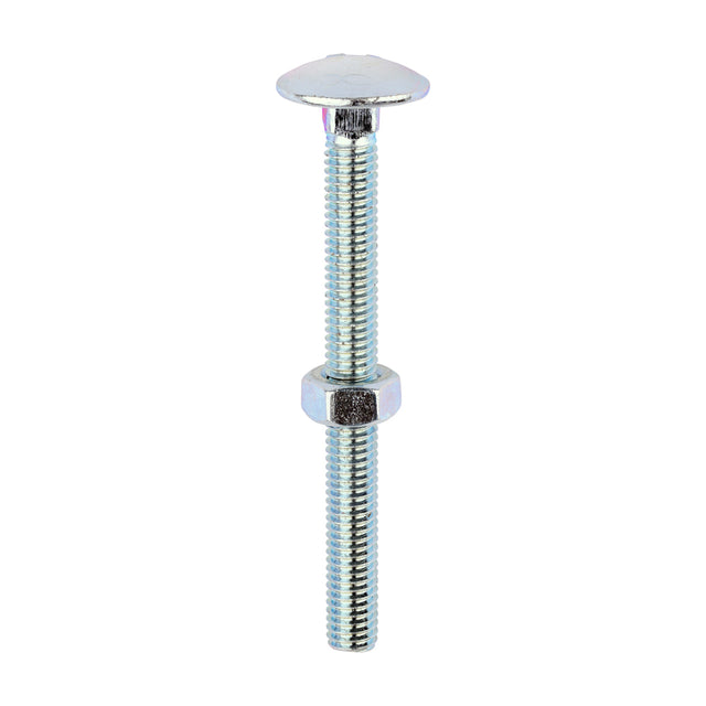 This is an image of Timco - Carriage Bolts & Hex Nuts - Zinc M6 x 65mm - (100 PCS Box) 0665CB