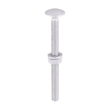 This is an image of Timco - Carriage Bolts Hex Nuts & Form A Washers - Dome - Exterior - Silver M6 x 75mm - (10 PCS TIMbag) 0675CBI