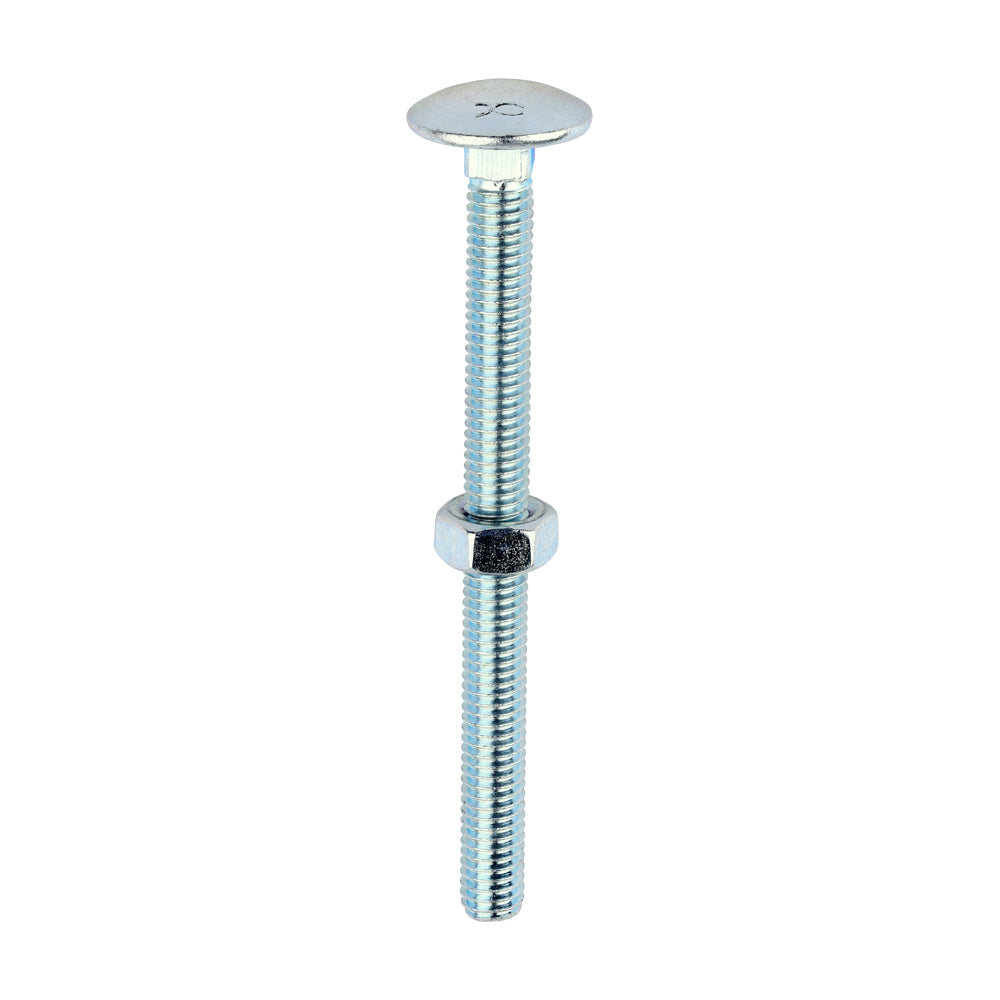 This is an image of Timco - Carriage Bolts & Hex Nuts - Zinc M6 x 75mm - (100 PCS Box) 0675CB