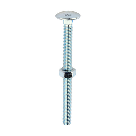 This is an image of Timco - Carriage Bolts & Hex Nuts - Zinc M6 x 75mm - (100 PCS Box) 0675CB