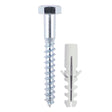 This is an image of Timco - Coach Screw & Nylon Plugs - Zinc 6.0 x 80mm - (2 PCS TIMpac) 0680CSCNP