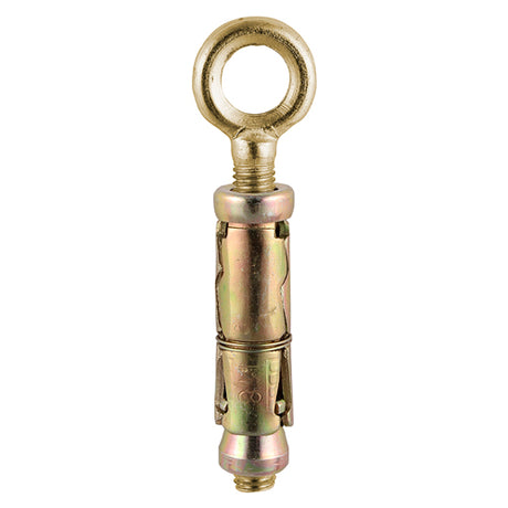 This is an image of Timco - Forged Eyes with Shield Anchors - Yellow M6 - (18 PCS TIMbag) 06EYEB