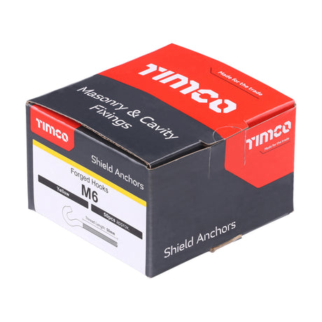 This is an image of Timco - Forged Hooks - Yellow M6 - (50 PCS Box) 06HOOK