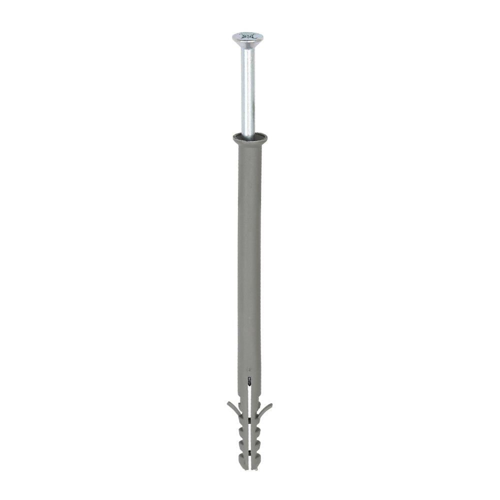 This is an image of Timco - Nylon Frame Fixings - PZ - Zinc 8.0 x 80mm - (50 PCS TIMbag) 08080NFFB