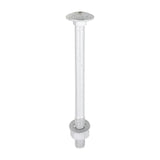 This is an image of Timco - Carriage Bolts Hex Nuts & Form A Washers - Dome - Exterior - Silver M8 x 100mm - (10 PCS TIMbag) 08100CBI