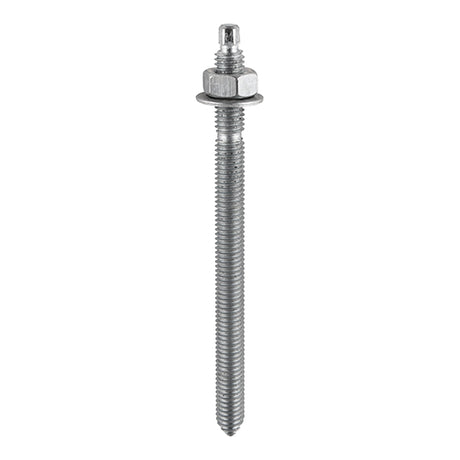 This is an image of Timco - Chemical Anchor Threaded Studs, Nuts & Washers - Hot Dipped Galvanised M8 x 110mm (10 PCS Box) PCS08110CSG