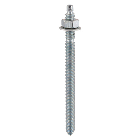 This is an image of Timco - Chemical Anchor Threaded Studs, Nuts & Washers - Zinc M8 x 110mm (10 PCS Box) PCS08110CS