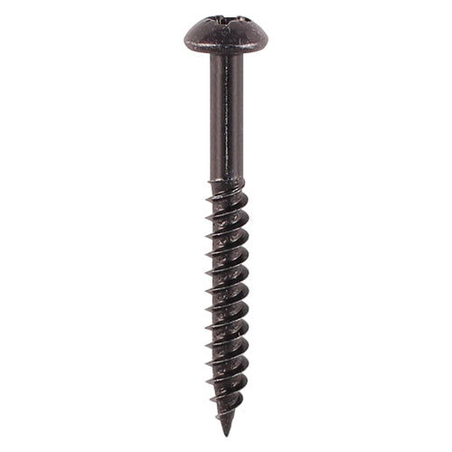 This is an image of Timco - Blackjax Screws - PZ - Round - Black 8 x 1 1/2" - (10 PCS TIMpac) 08112BJCP