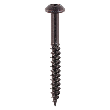 This is an image of Timco - Blackjax Screws - PZ - Round - Black 8 x 1 1/2" - (10 PCS TIMpac) 08112BJCP