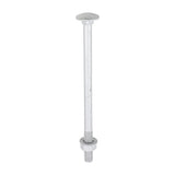 This is an image of Timco - Carriage Bolts Hex Nuts & Form A Washers - Dome - Exterior - Silver M8 x 130mm - (10 PCS TIMbag) 08130CBI
