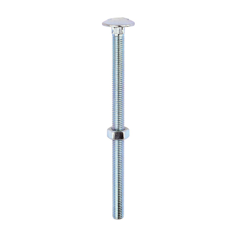 This is an image of Timco - Carriage Bolts & Hex Nuts - Zinc M8 x 130mm - (50 PCS Box) 08130CB