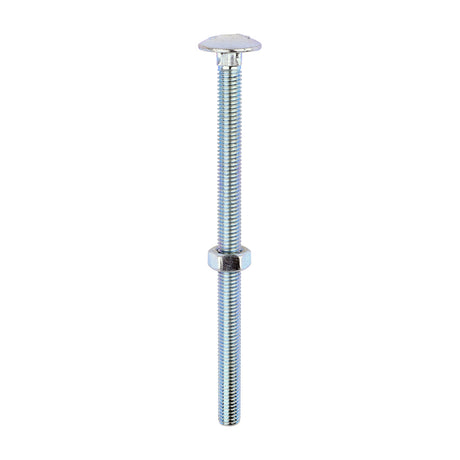 This is an image of Timco - Carriage Bolts & Hex Nuts - Zinc M8 x 130mm - (50 PCS Box) 08130CB