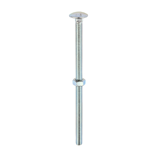This is an image of Timco - Carriage Bolts & Hex Nuts - Zinc M8 x 150mm - (25 PCS Box) 08150CB