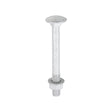 This is an image of Timco - Carriage Bolts Hex Nuts & Form A Washers - Dome - Exterior - Silver M8 x 75mm - (10 PCS TIMbag) 0875CBI