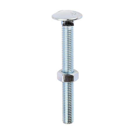 This is an image of Timco - Carriage Bolts & Hex Nuts - Zinc M8 x 75mm - (50 PCS Box) 0875CB