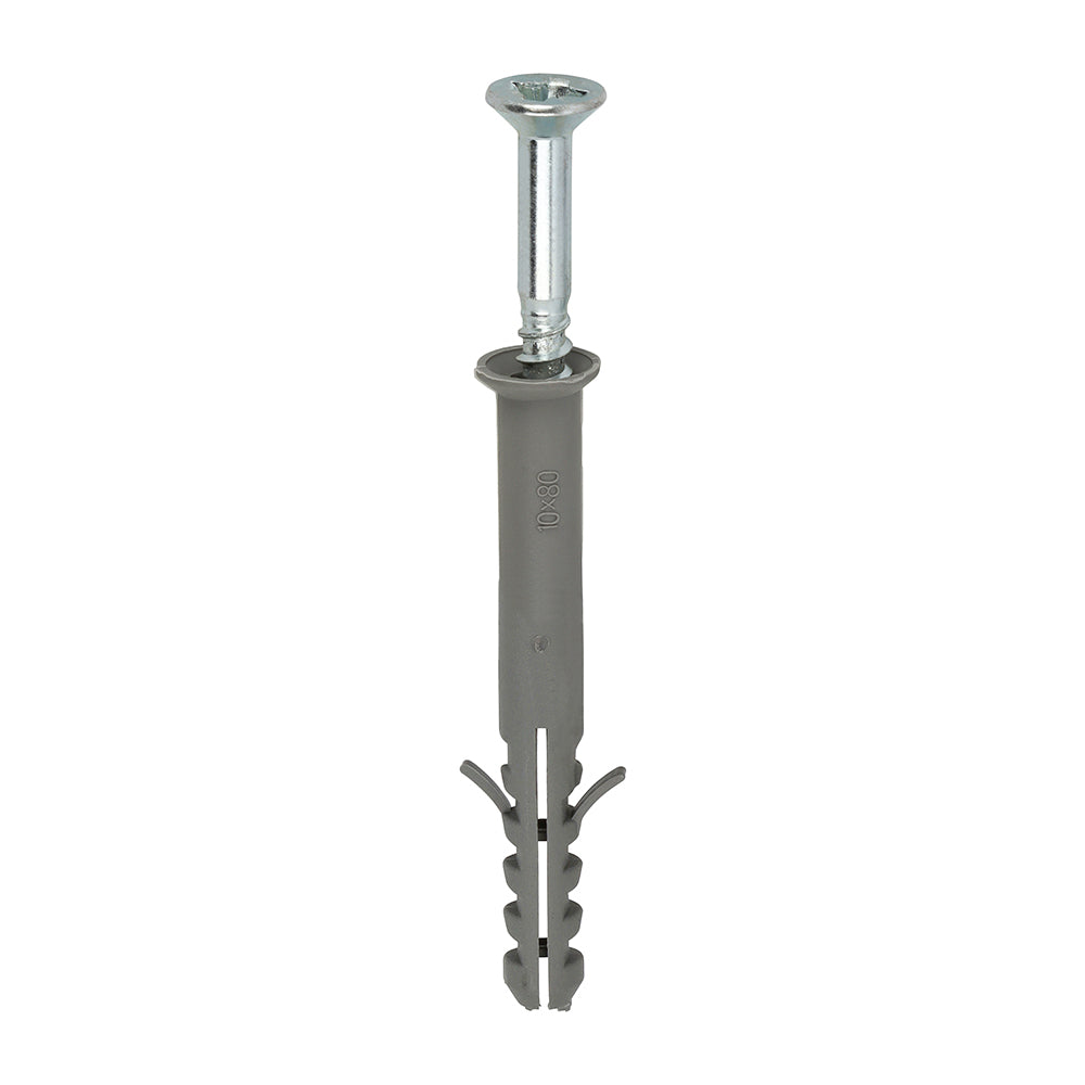This is an image of Timco - Nylon Frame Fixing - PZ - Zinc 10.0 x 80mm - (100 PCS Box) 10080NFF