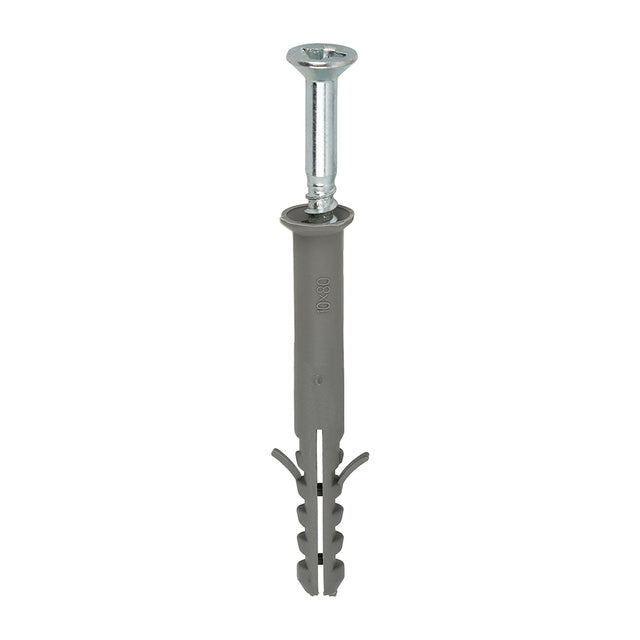 This is an image of Timco - Nylon Frame Fixing - PZ - Zinc 10.0 x 80mm - (100 PCS Box) 10080NFF