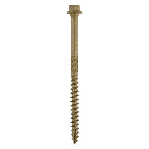 This is an image of Timco - Timber Screws - Hex Head - Exterior - Green 6.7 x 100mm - (50 PCS TIMbag) 100INDEXTB