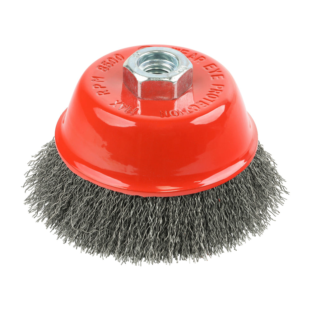This is an image of Timco - Angle Grinder Cup Brush - Crimped Steel Wire 100mm (1 Each Box) 100TCC