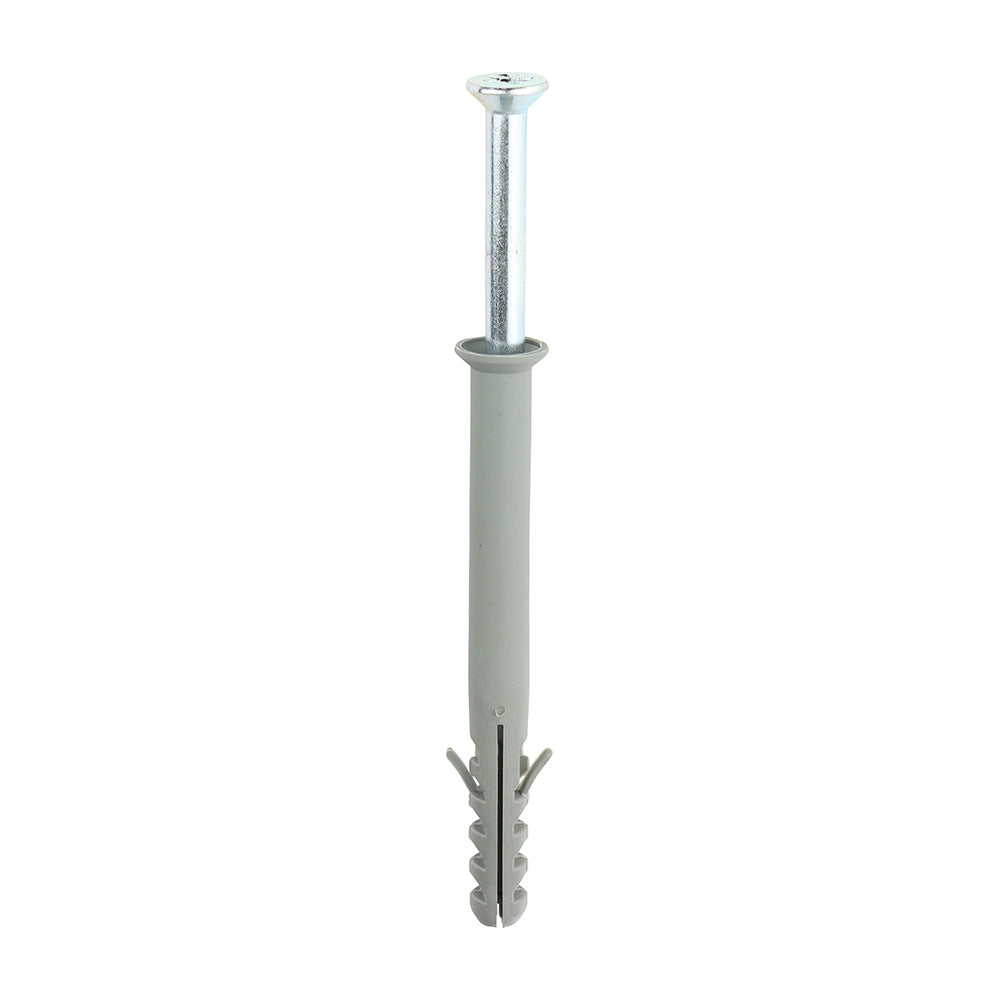 This is an image of Timco - Nylon Frame Fixing - PZ - Zinc 10.0 x 100mm - (100 PCS Box) 10100NFF