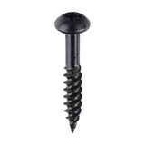 This is an image of Timco - Blackjax Woodscrews - PZ - Round - Black Organic 10 x 1 1/4" - (200 PCS Box) 10114BJC