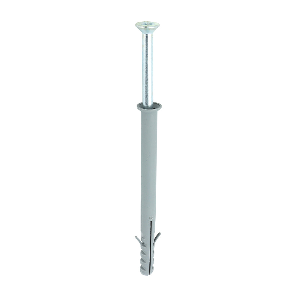 This is an image of Timco - Nylon Frame Fixing - PZ - Zinc 10.0 x 120mm - (100 PCS Box) 10120NFF