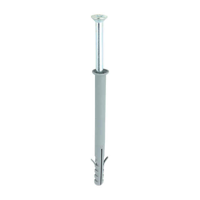 This is an image of Timco - Nylon Frame Fixing - PZ - Zinc 10.0 x 120mm - (100 PCS Box) 10120NFF