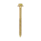 This is an image of Timco - Advanced Coach Screws - Hex Flange - Yellow 10.0 x 130mm - (23 PCS TIMbag) 10130SCSYB