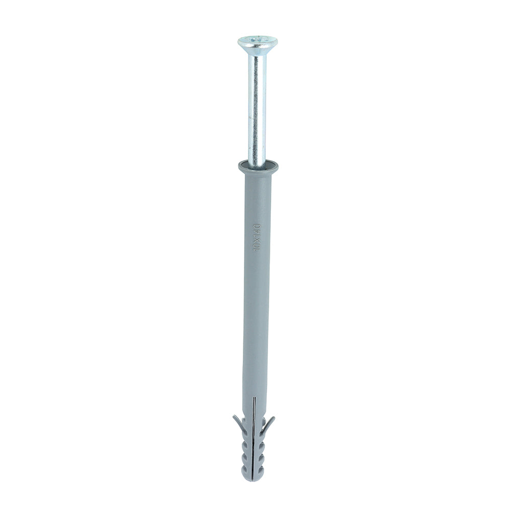 This is an image of Timco - Nylon Frame Fixing - PZ - Zinc 10.0 x 140mm - (100 PCS Box) 10140NFF